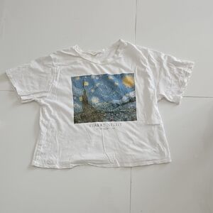 Vincent VanGogh Starry Night White Cotton T Shirt. Small.